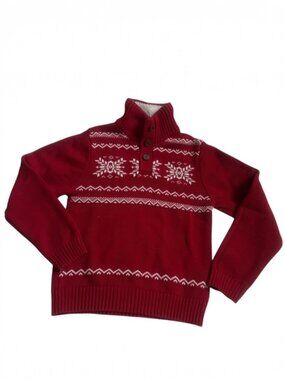 Chaps Boy's 8 Red Mock Sweater